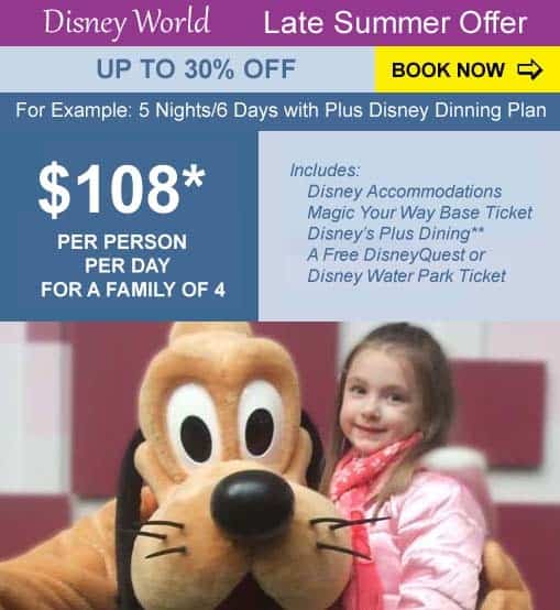 ExclusiveDisney World Late Summer Discount Offer