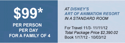 disney's art of animation resort vacation offer