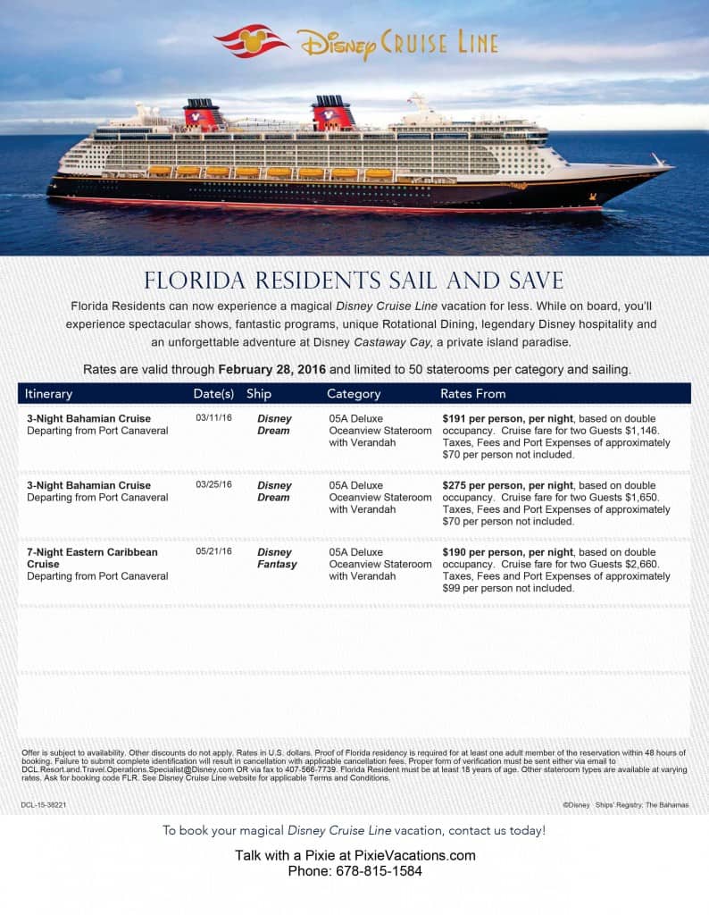 Disney Cruise Line Fl Discounts