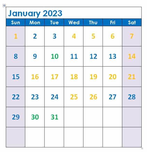 January Disney World Crowd calendar