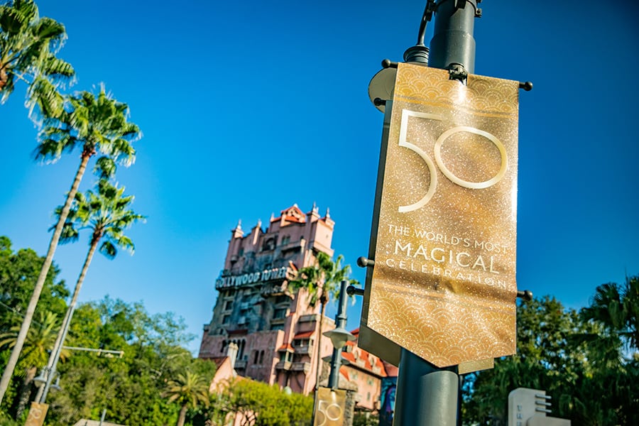 Disney Hollywood Studio celebration 50th anniversary banner