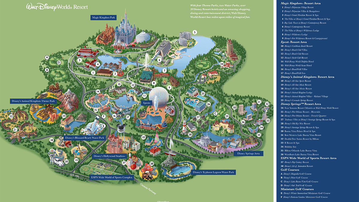Disney World Maps - with Magic Kingdom map