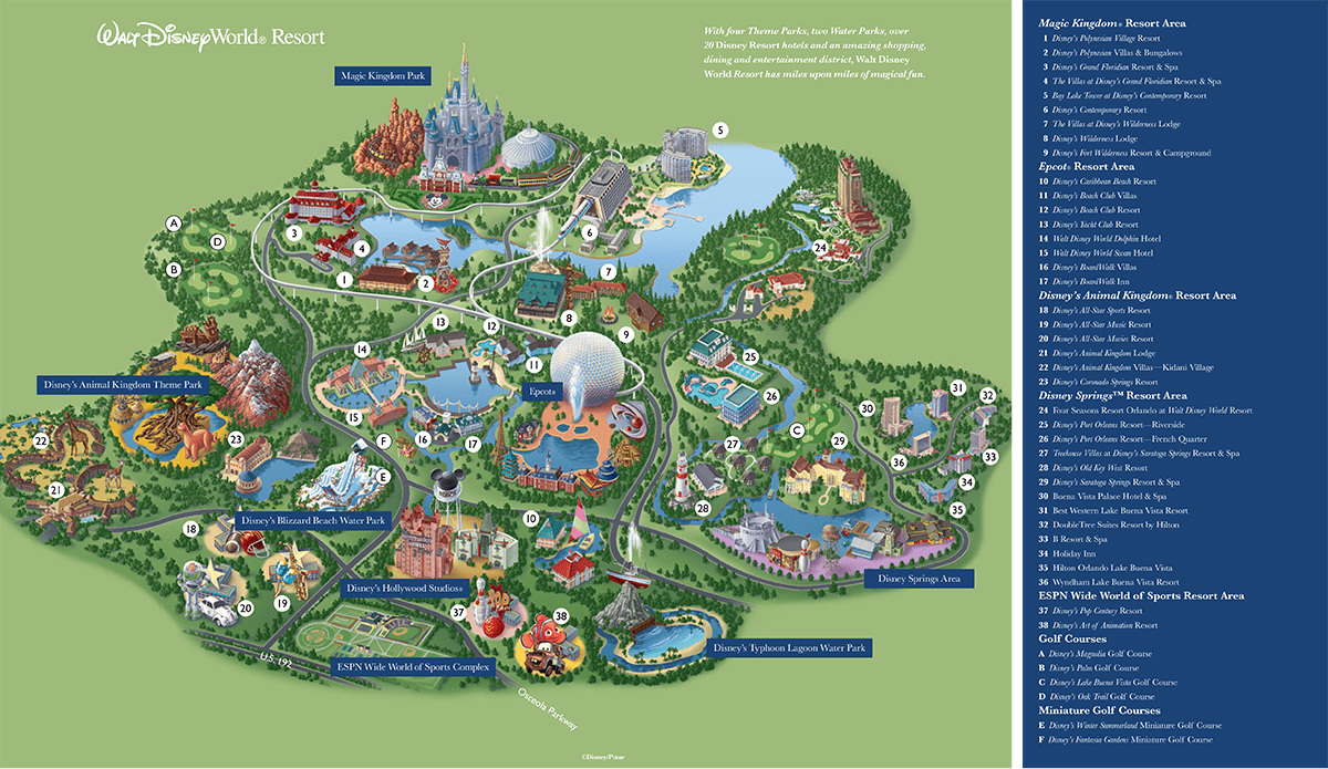 Walt Disney World Map With Resorts Quincy Derhills