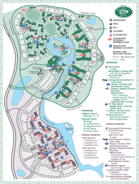 Disney World Maps with Magic - Port Orleans French Qtr Map 480x635