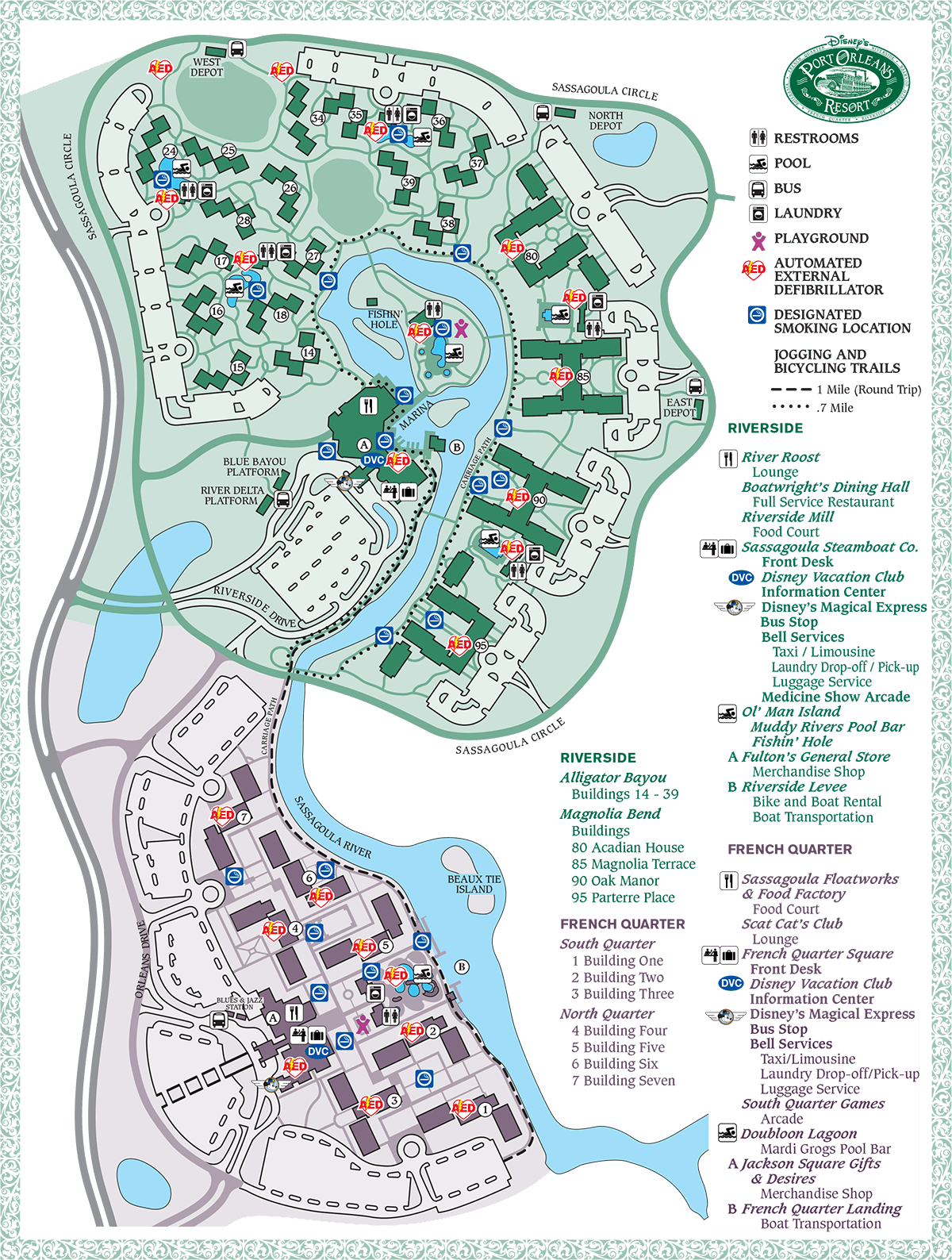 Port Orleans and French Quarter Maps
