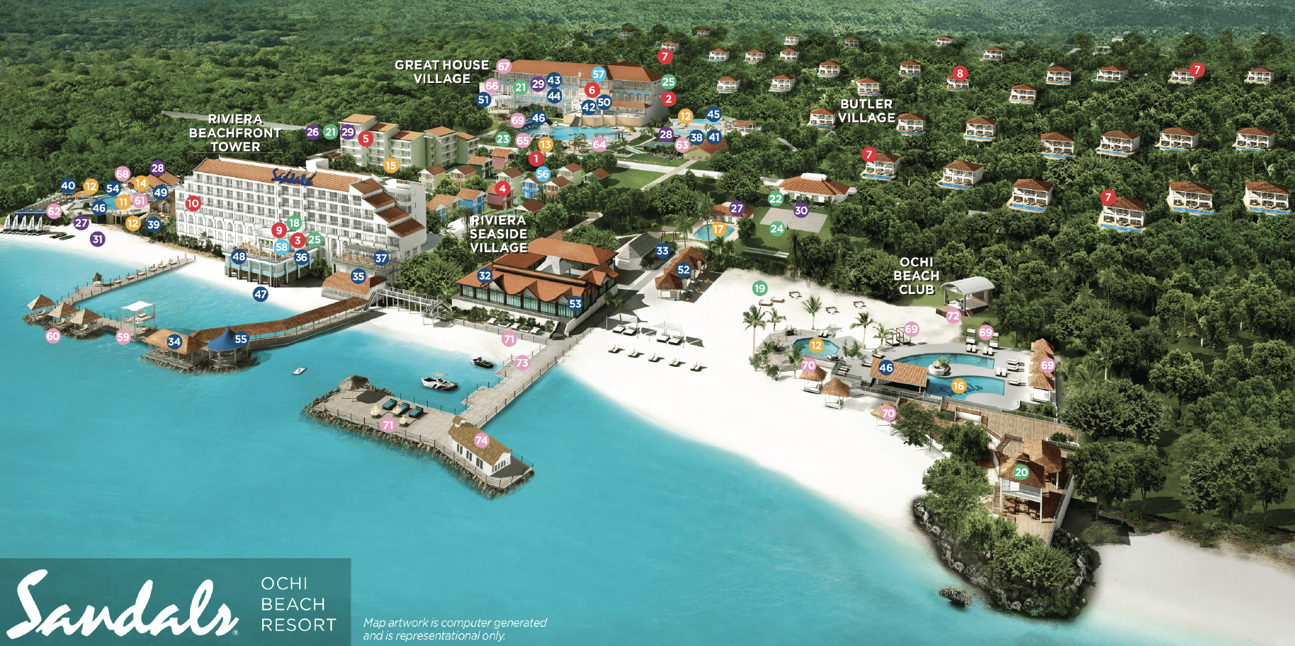 Sandals Ochi Beach Resort Map