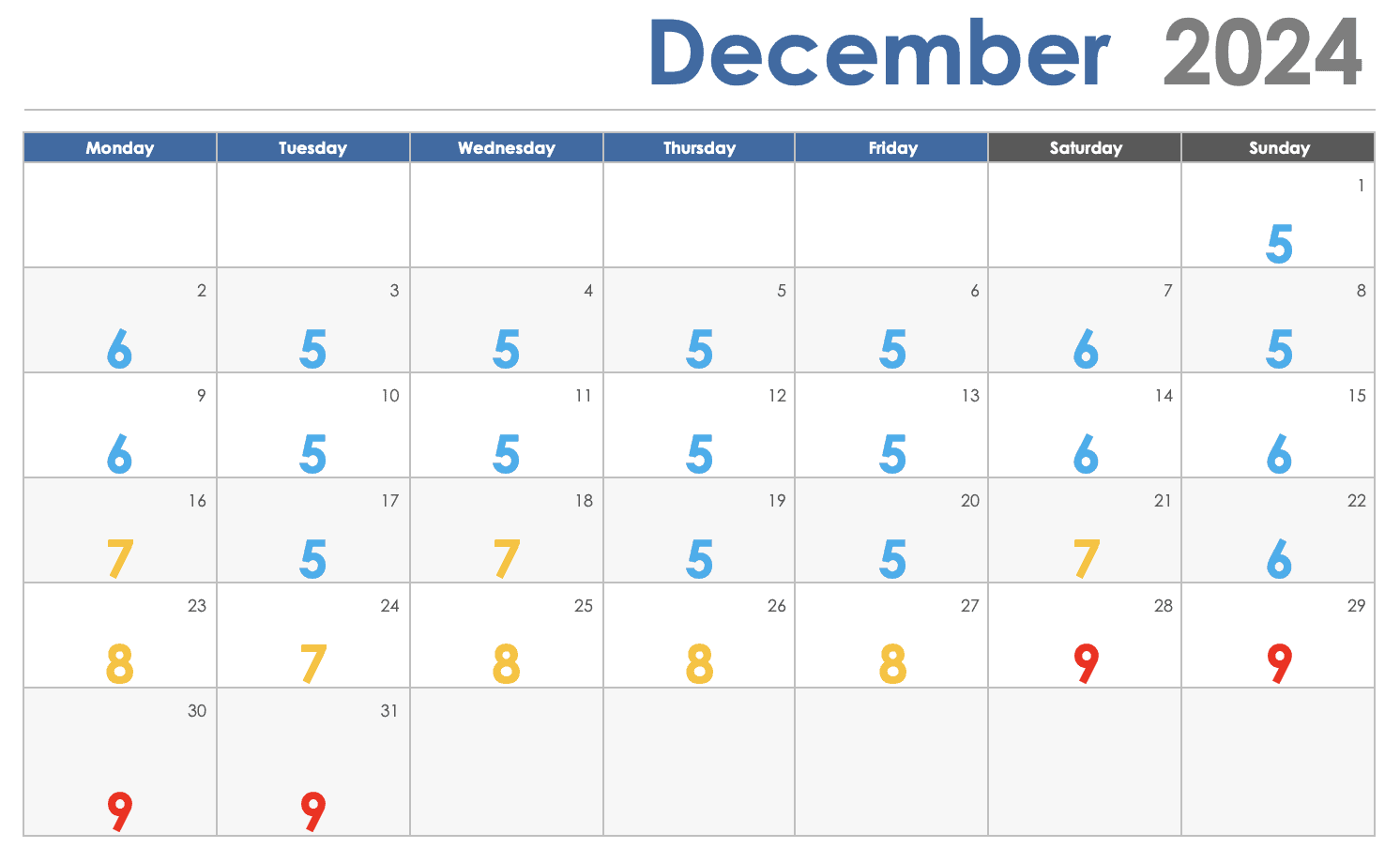 December Disney Crowd Calendar