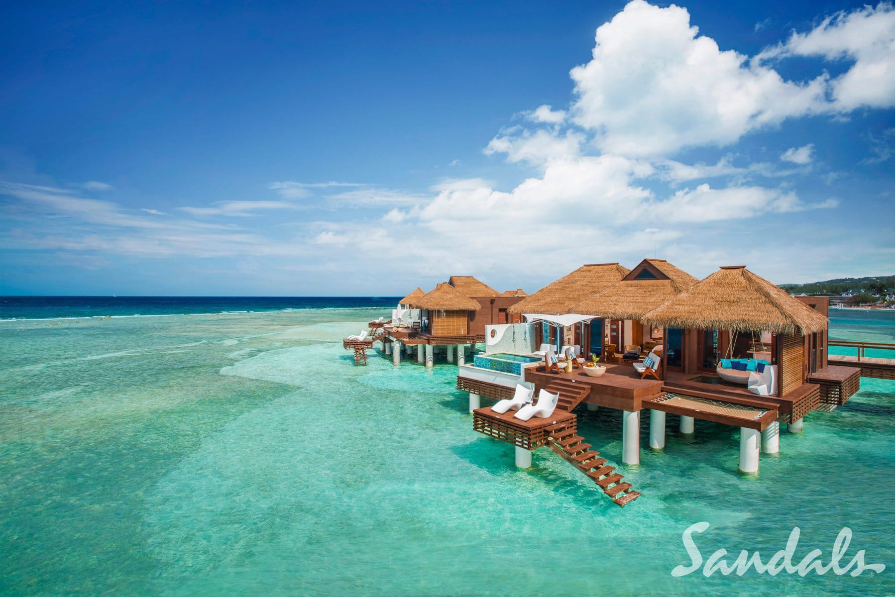Sandals Royal Caribbean Over the water Bungalows in Jamaica 