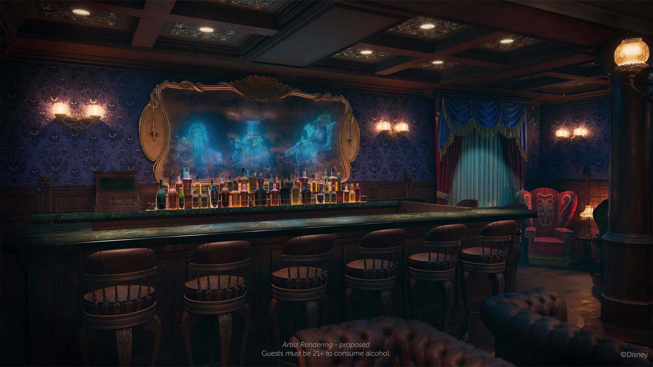 Disney Cruise haunted Mansion Bar