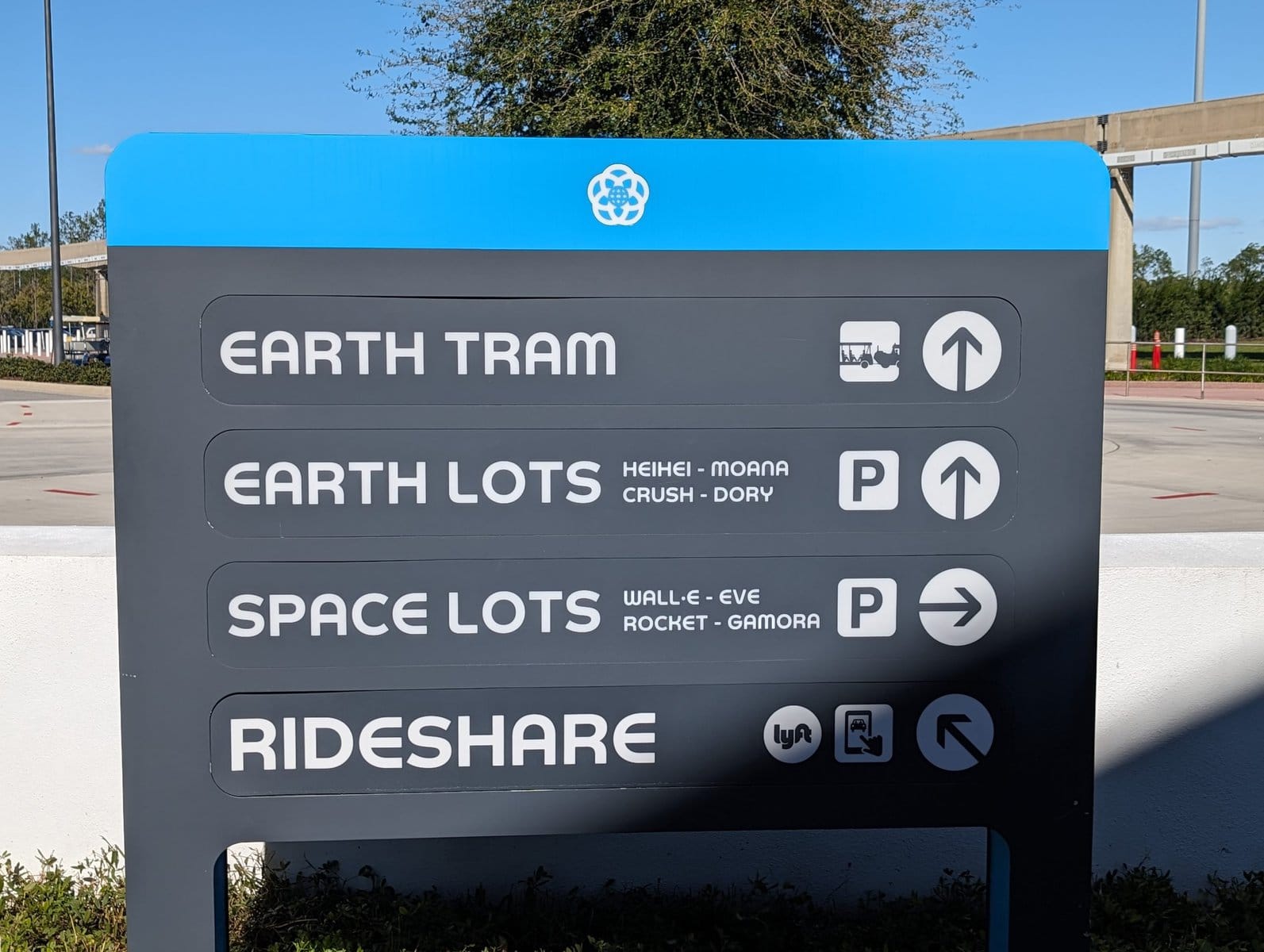 Epcot Parking Lot signs