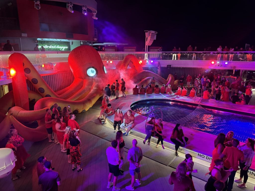 What is the Scarlet Night Pool Party.  Red Party on Virgin Cruise Line